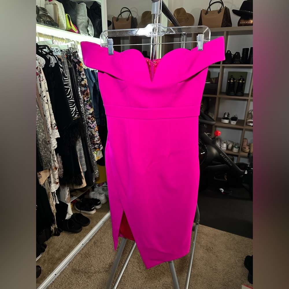 SHEIKE pink off the shoulder dress